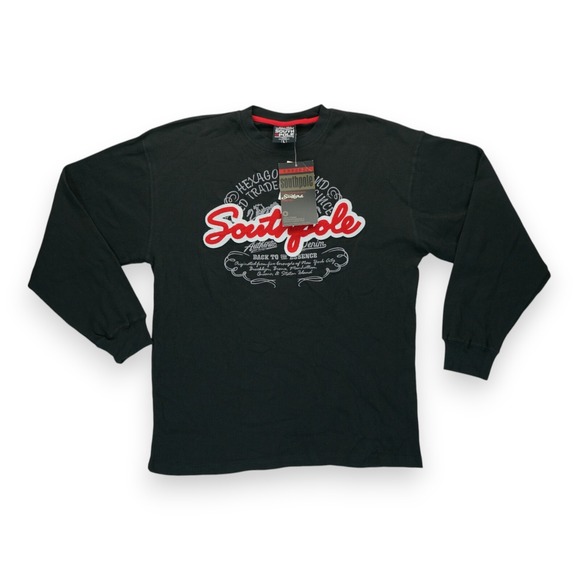 NWT Southpole Thermal Long Sleeve Shirt Mens Large‎ Black Waffle Knit  Y2K - Picture 1 of 5